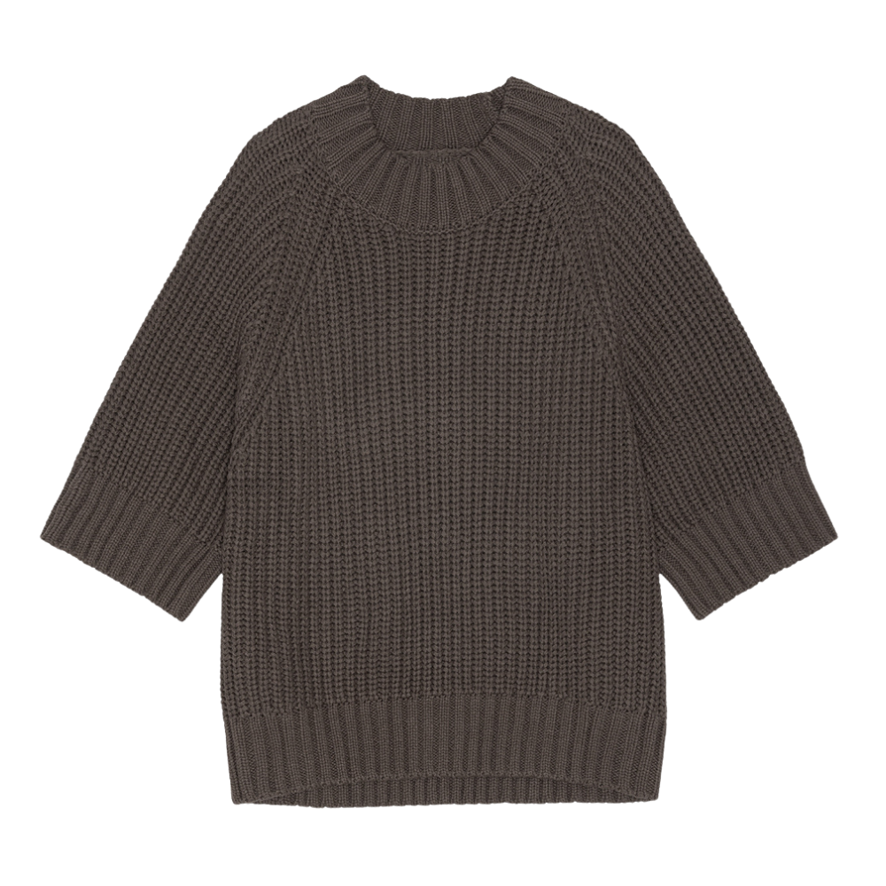 Change Rib kortærmet striktrøje - Stone Brown